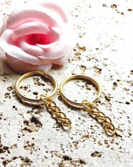 Anneaux porte clefs avec chaînette 25 mm par 10 – Image 4