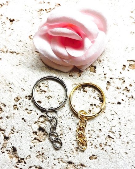 Anneaux porte clefs avec chaînette 25 mm par 10 – Image 10