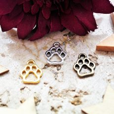 Breloques Patte de Chien chat en Métal par lot de 10