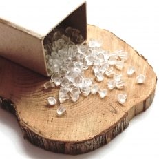 Fermoirs boucles d'oreilles plastique transparent 4,8*5,6 mm par 100