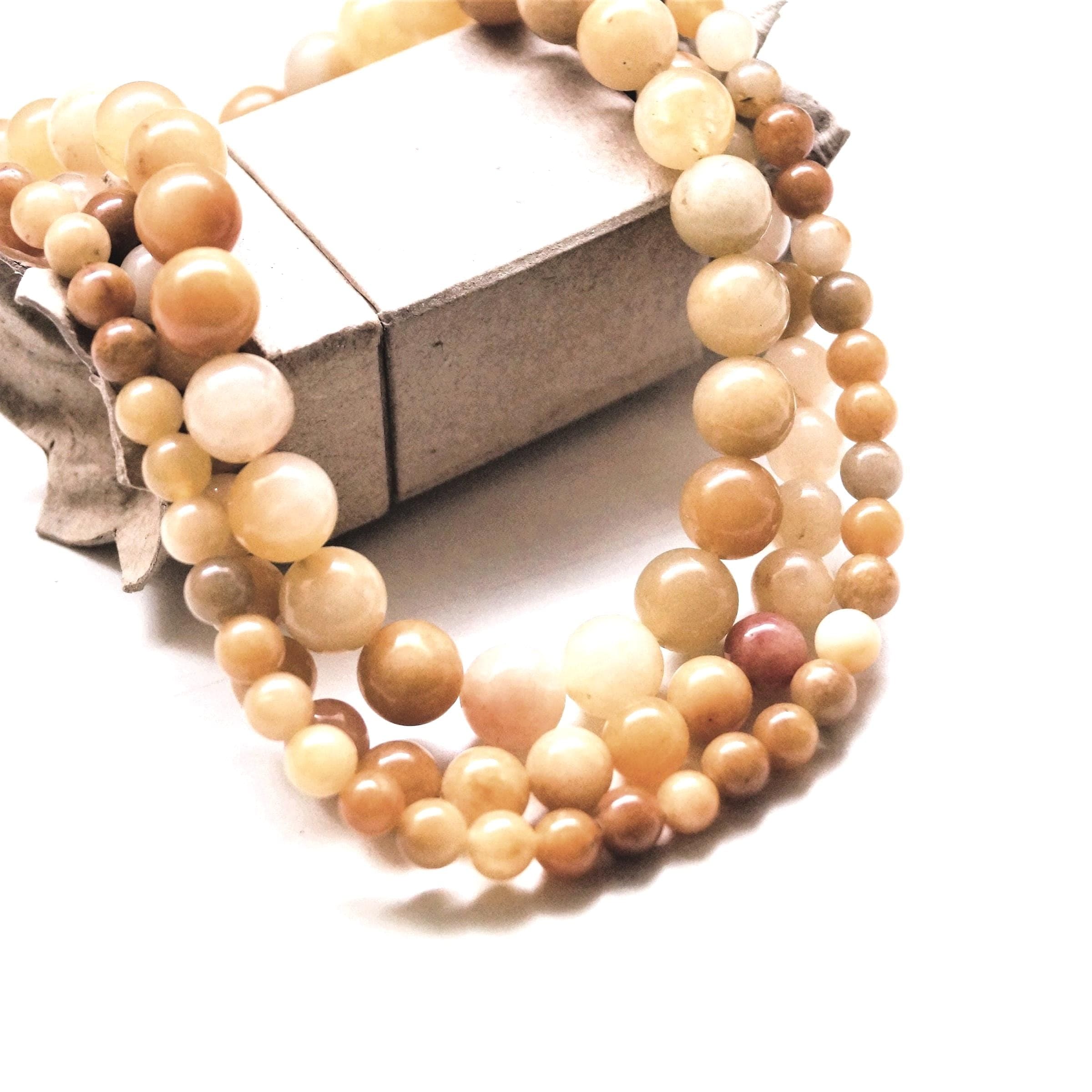 Perles aventurine jaunes 6/8/10 mm