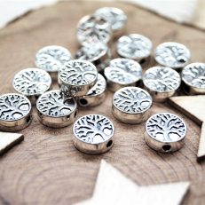 Perles arbre de vie en métal 9 mm par 10
