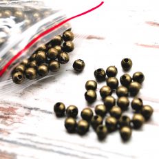 Perles rondes lisses couleur bronze 2 à 5 mm