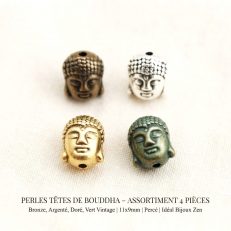 Perles têtes de Bouddha 11*9 mm par 4