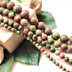 Perles Unakite rondes 4/6/8/10 mm