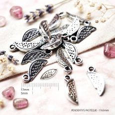 Pendentifs pastéques en métal argenté 17*5 mm par 10