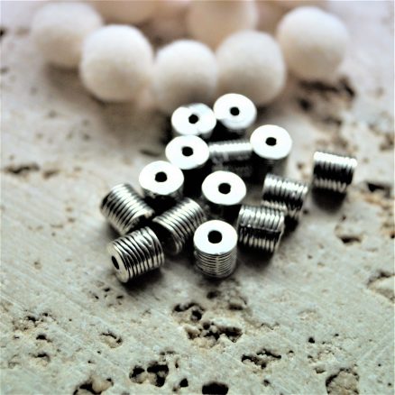 perles tubes rayés argenté 6-6 mm -4