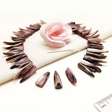 Perles coquillage teinté rose naturel - forme éclat, 25-35mm