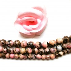 Perles Rhodochrosite naturelle du Pérou 6mm à 10mm