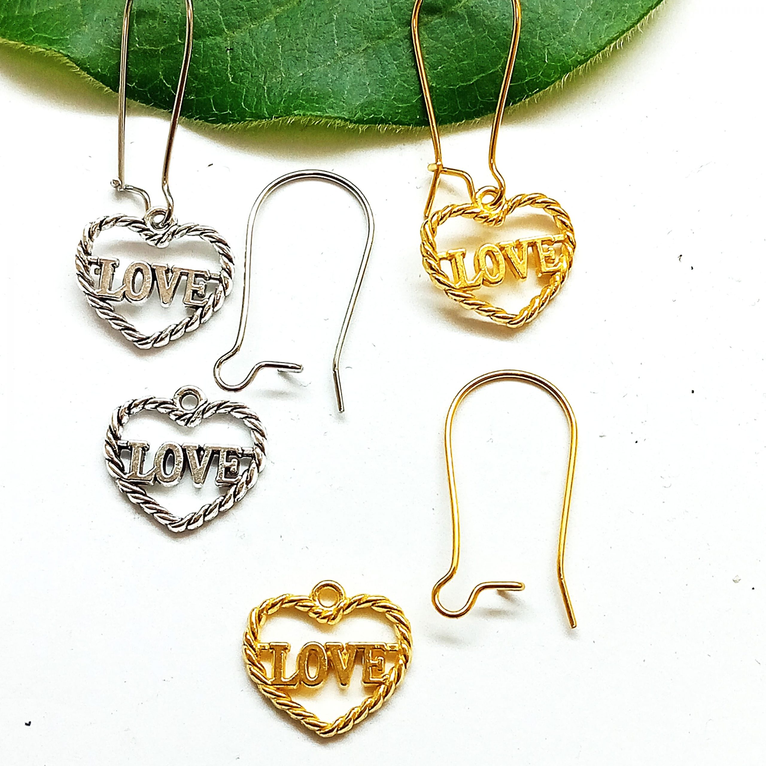 Pendentifs amour en métal 15*14 mm par 10 – Image 8