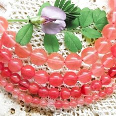 Perles en Quartz Cerise 4mm 6mm 8mm 10mm
