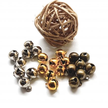 Grelots mini bronze, doré et argenté en 8 et 10 mm par 10 – Image 2