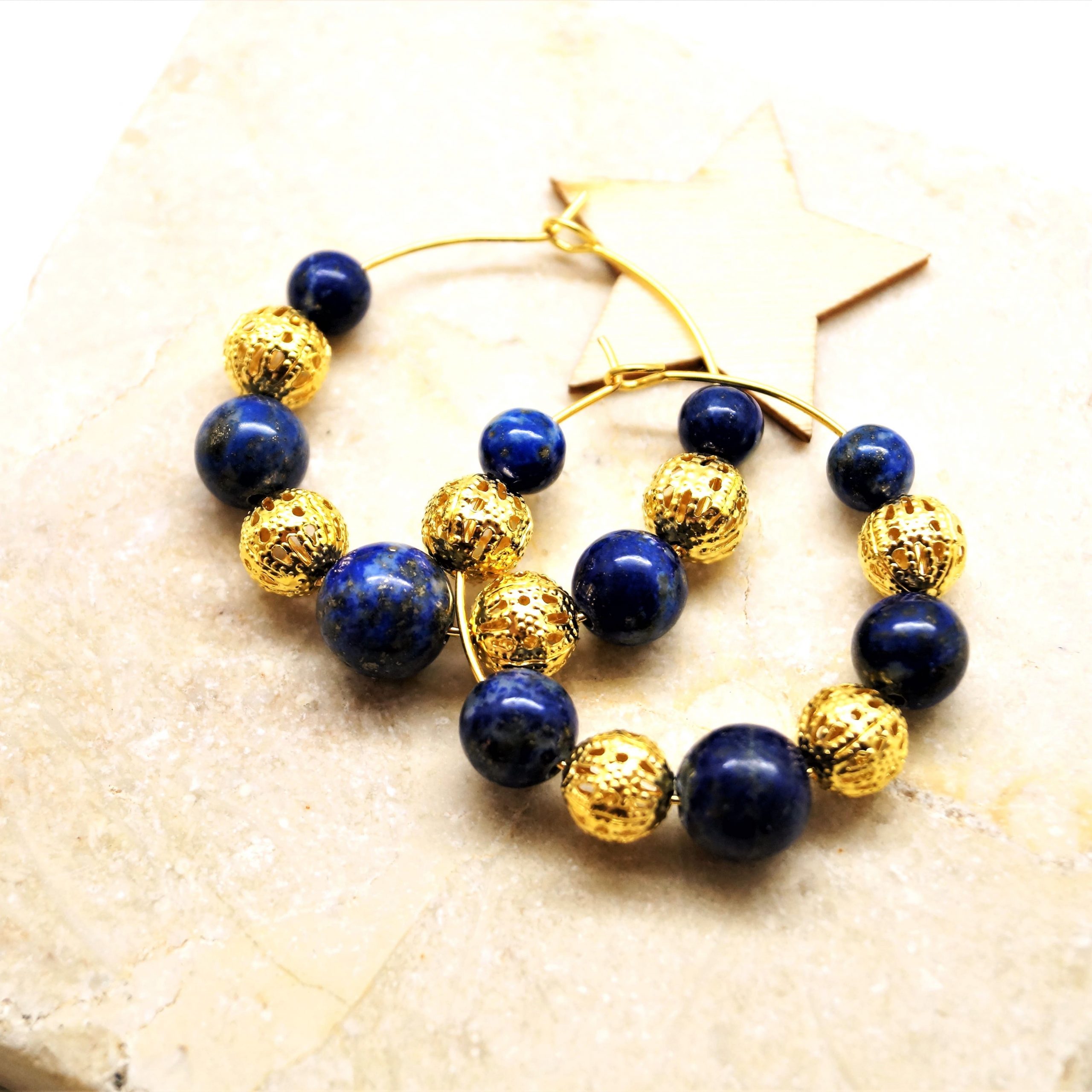 Perles lapis Lazuli naturel d'Afghanistan Grade A – Image 7