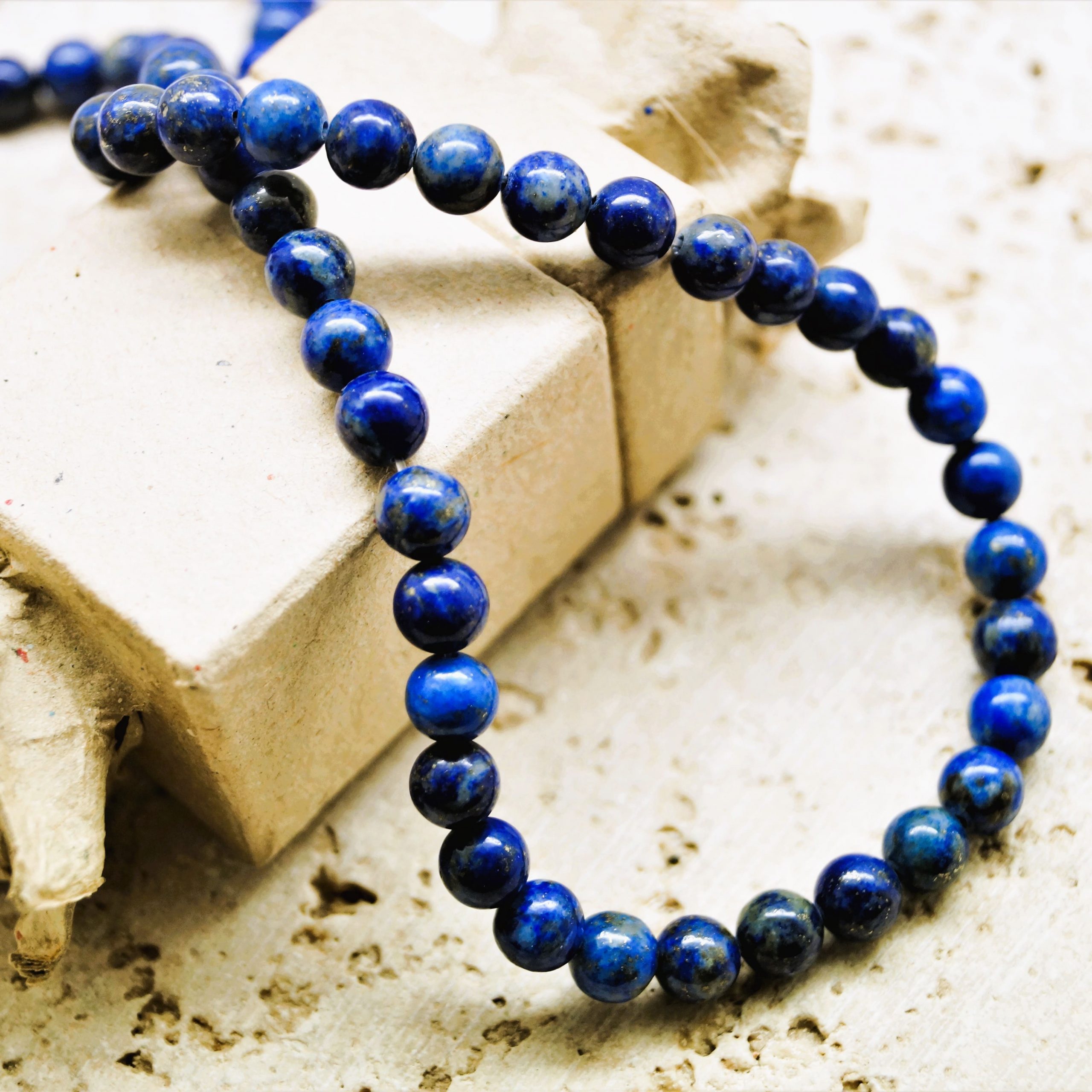 Perles lapis Lazuli naturel d'Afghanistan Grade A – Image 4