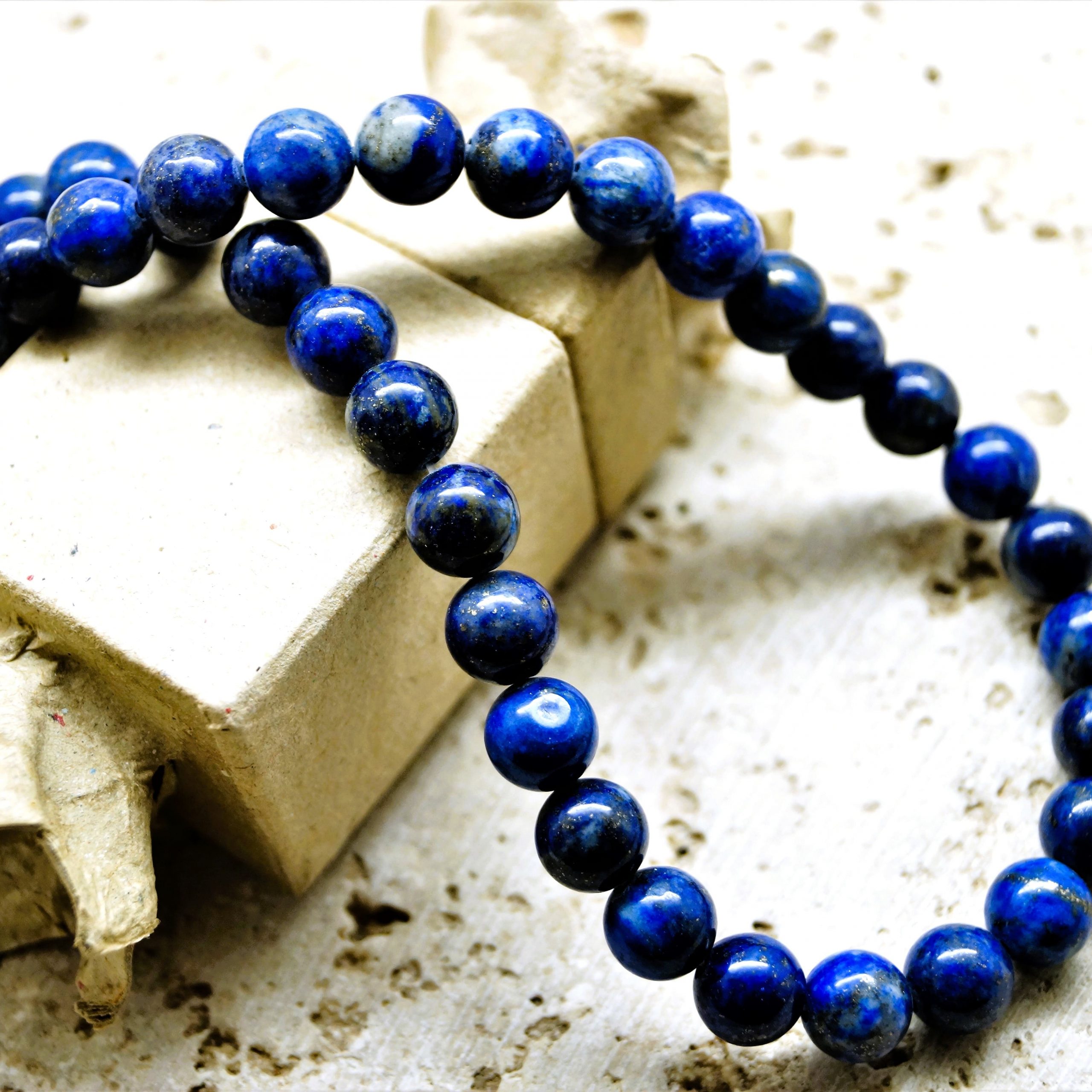 Perles lapis Lazuli naturel d'Afghanistan Grade A – Image 5