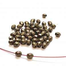 Perles à facettes bronze antique 4mm par lot de 25