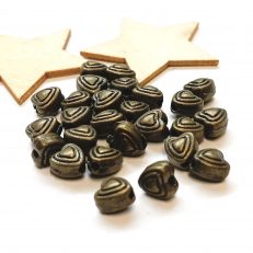 Perles cœurs bronze antique 6 mm par lot de 20