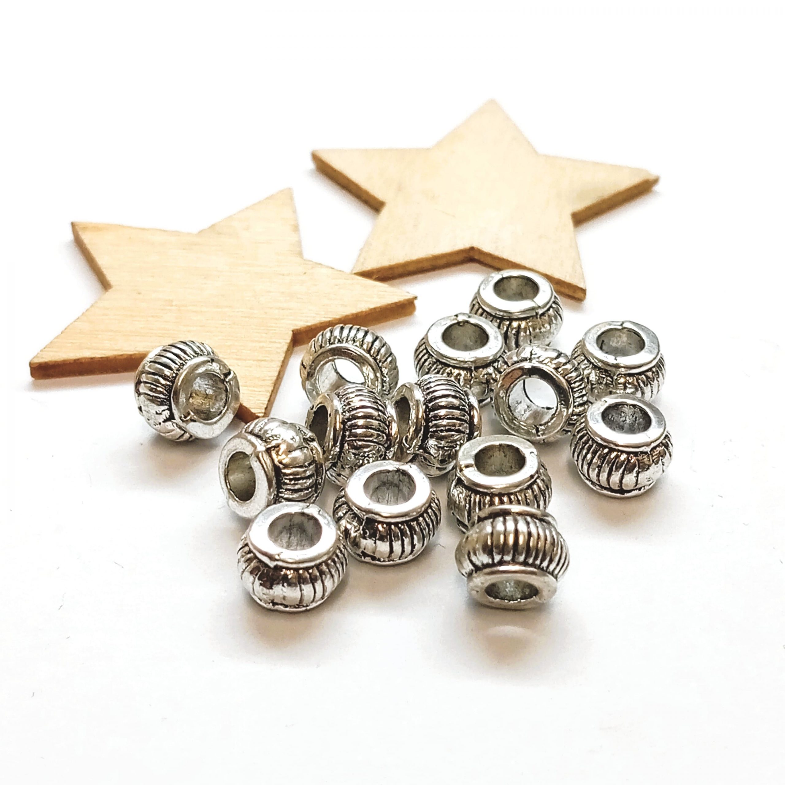 Perles Lanterne citrouille métal argenté vieilli 7mm par 10 – Image 3