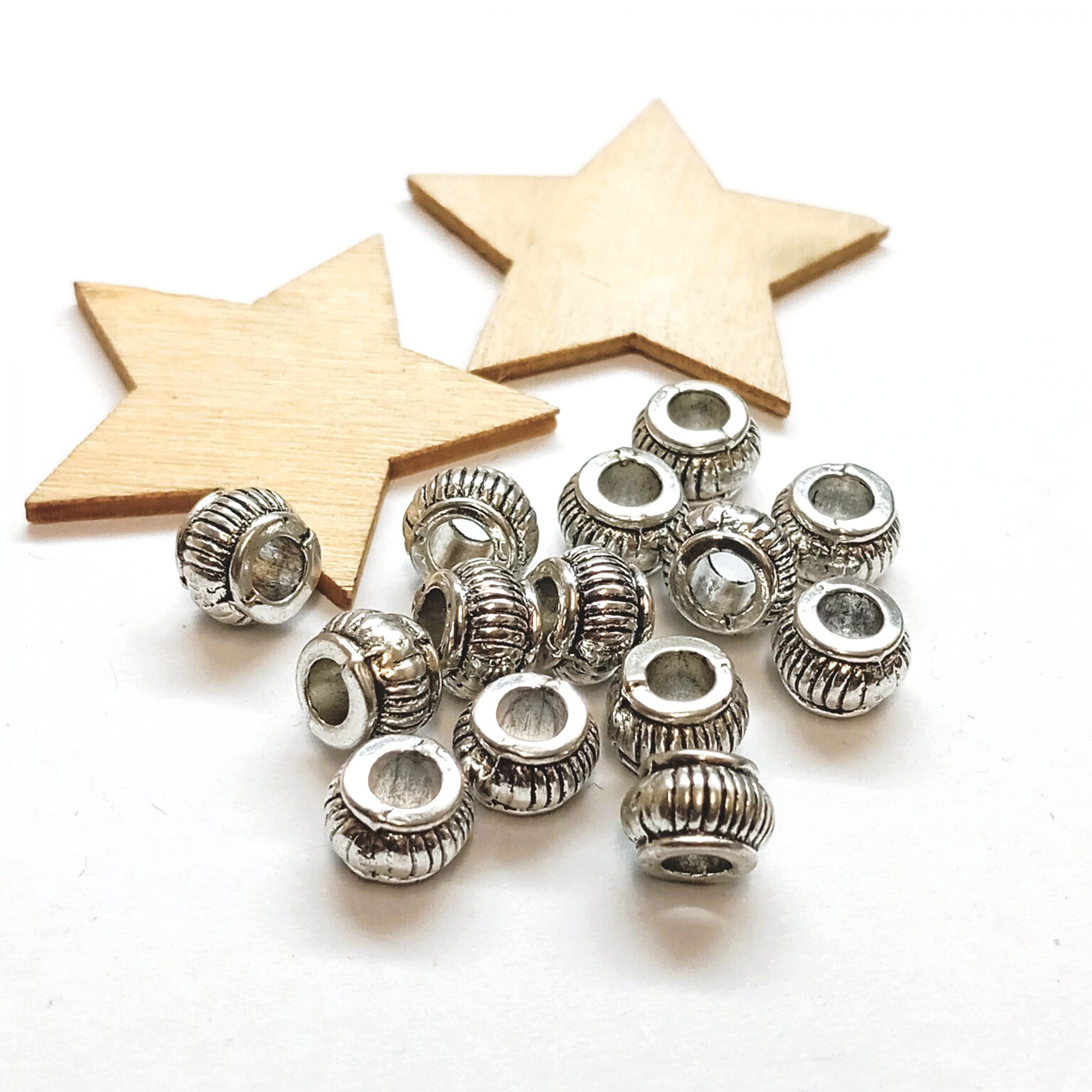 Perles Lanterne citrouille métal argenté vieilli 7mm par 10 – Image 8