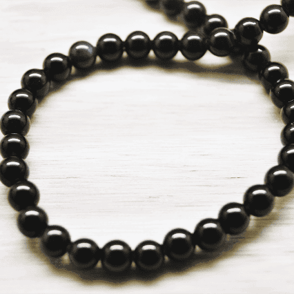 Perles obsidienne noire arc en ciel naturelle 4mm à 10mm – Image 7