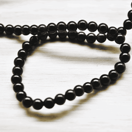 Perles obsidienne noire arc en ciel naturelle 4mm à 10mm – Image 4