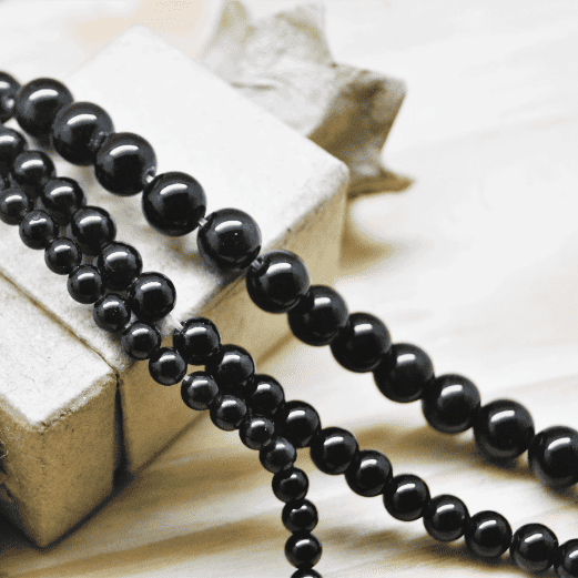 Perles obsidienne noire arc en ciel naturelle 4mm à 10mm – Image 2