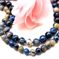 Perles Sodalite Naturelle ronde et lisse 4 à 10mm