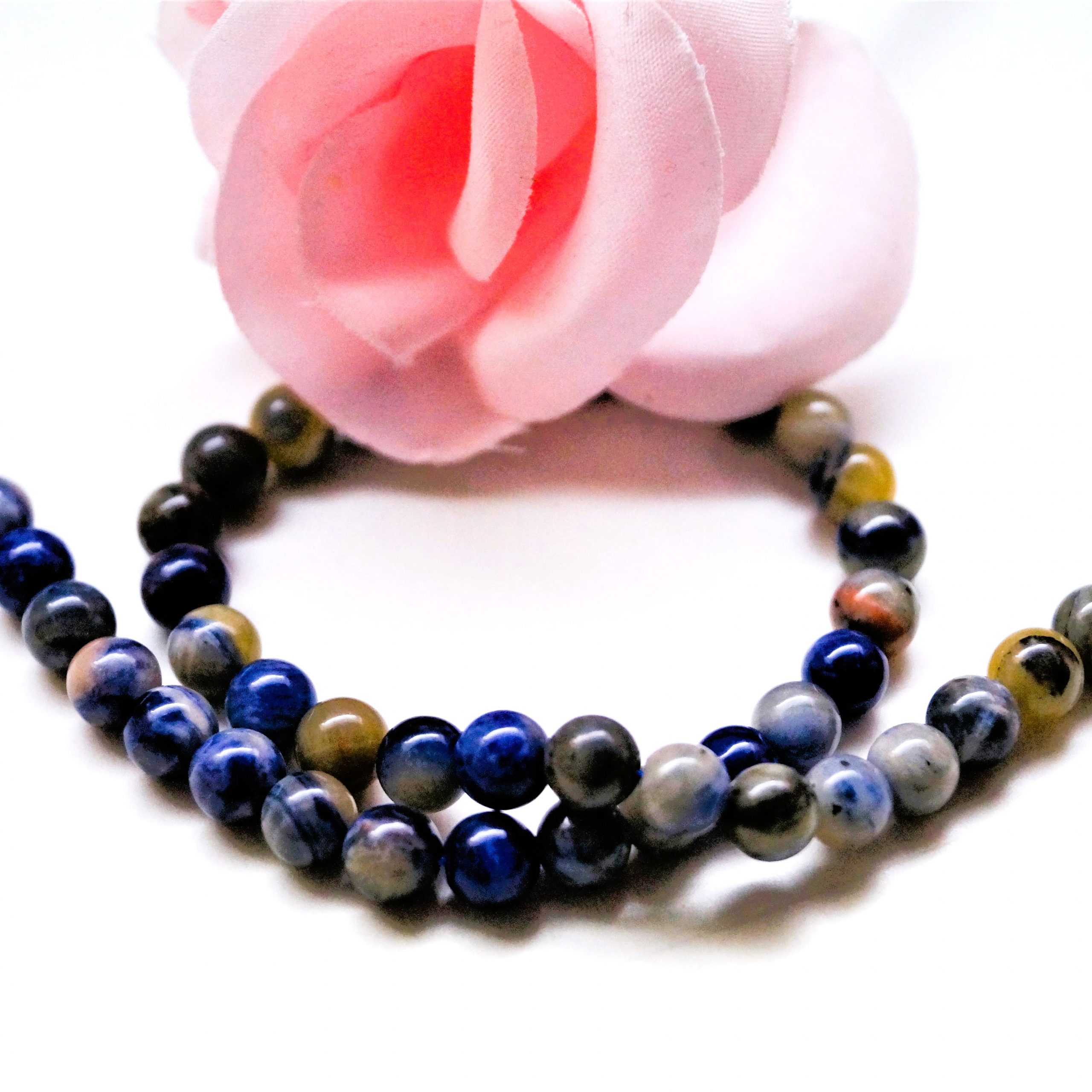 Perles Sodalite Naturelle ronde et lisse 4 à 10mm – Image 4