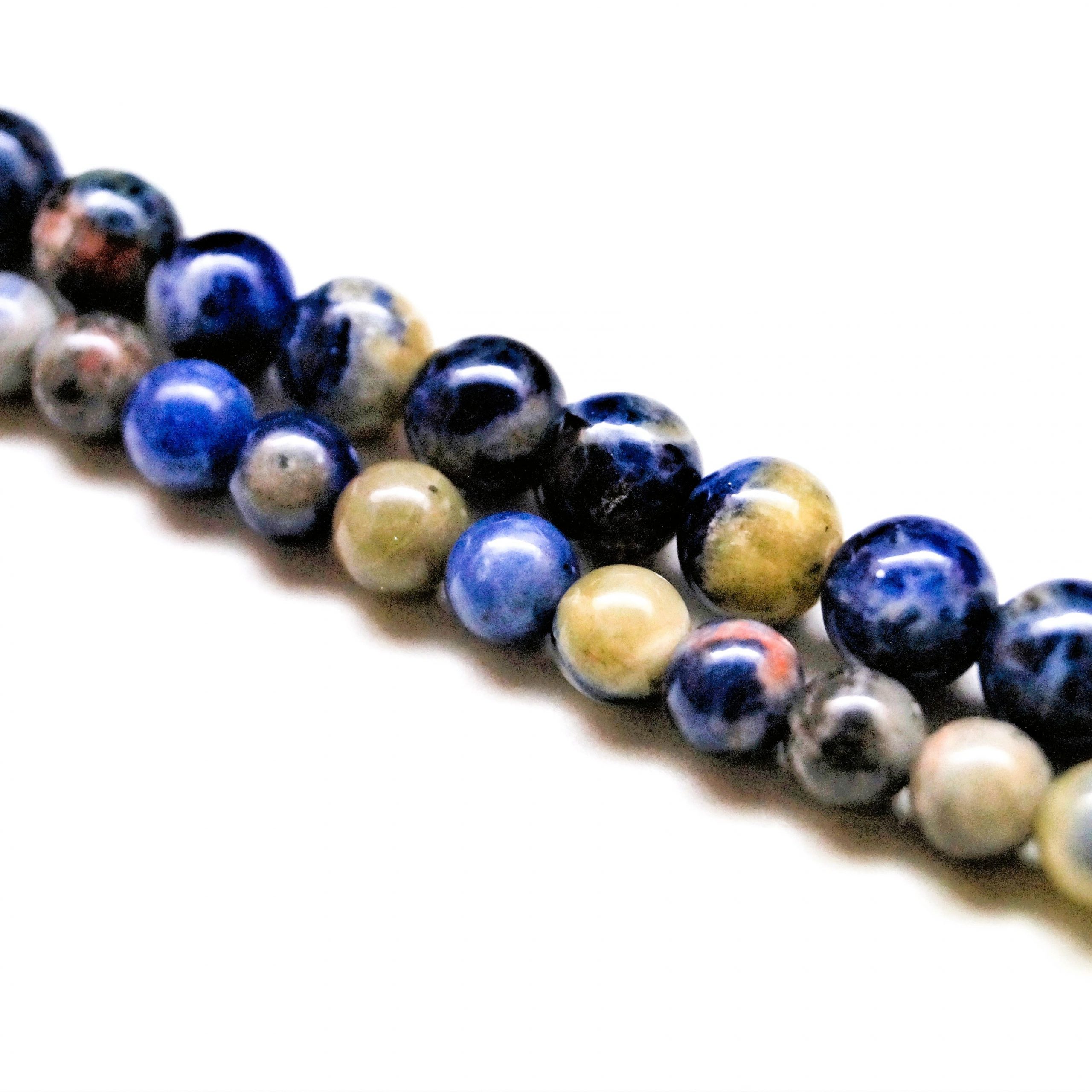 Perles Sodalite Naturelle ronde et lisse 4 à 10mm – Image 5