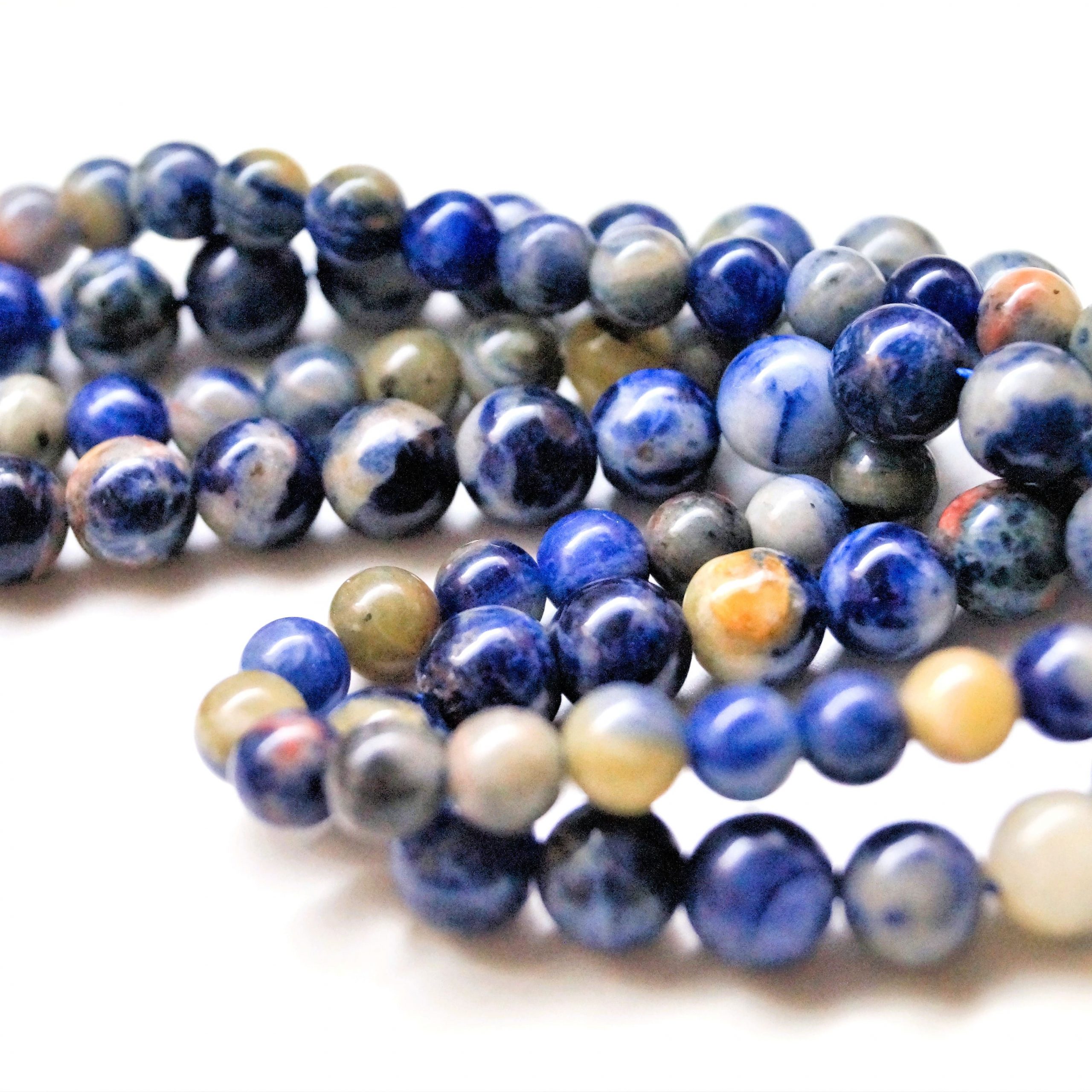 Perles Sodalite Naturelle ronde et lisse 4 à 10mm – Image 6