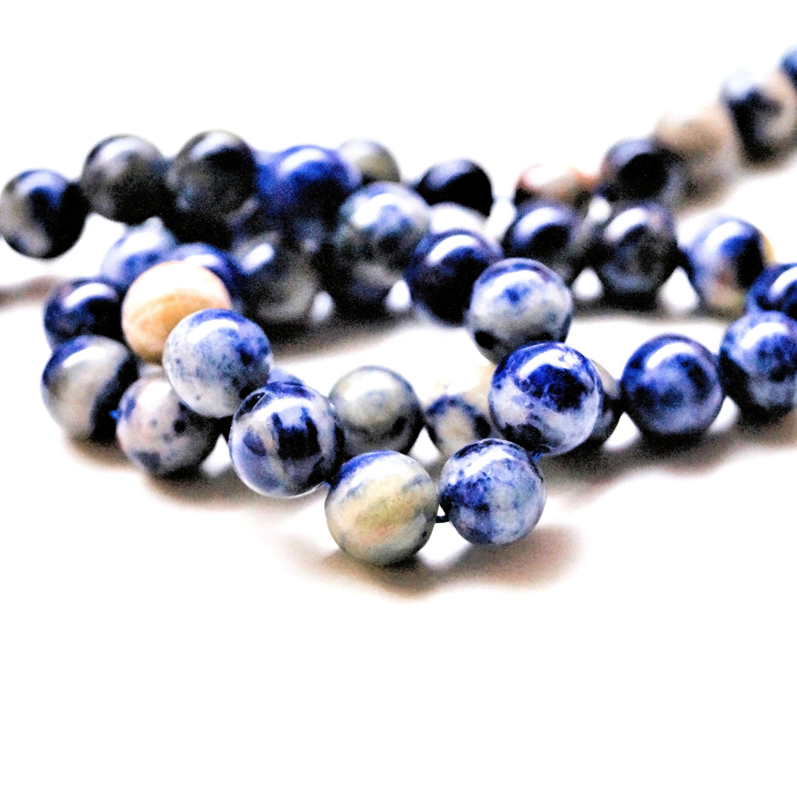 Perles Sodalite Naturelle ronde et lisse 4 à 10mm – Image 8