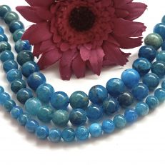 Perles en Apatite Bleue naturelle A Brésil 6 à 10mm