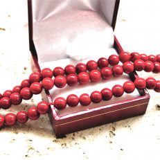 Perles rondes en corail rouge naturel de Méditerranée 3-4mm à 7-8mm