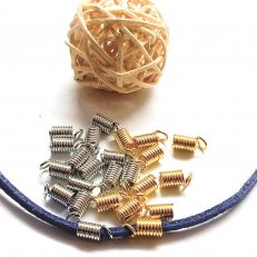 30 Embouts à ressort 2,5mm en métal argenté ou doré