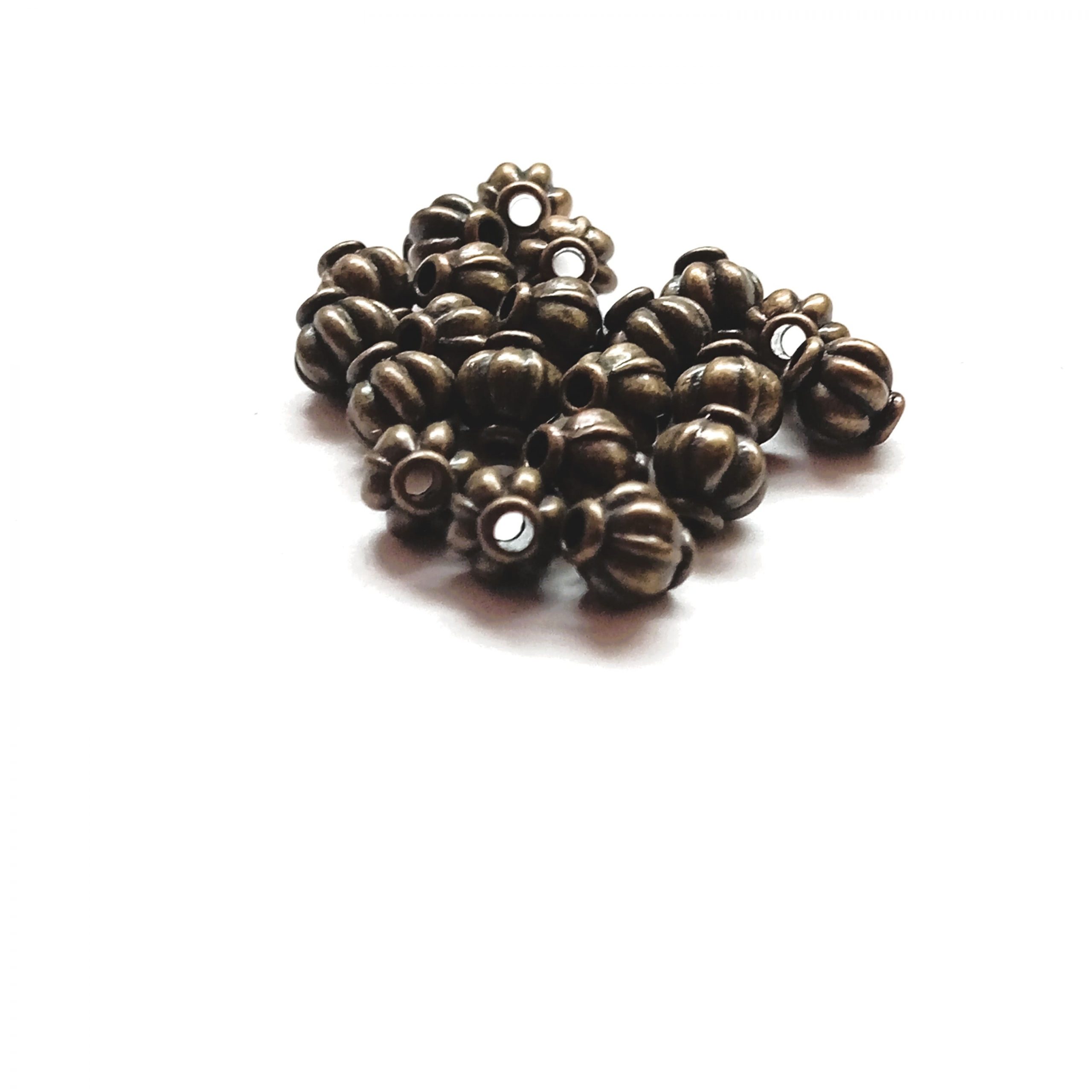 50 Perles lanterne Citrouille Bronze antique 6mm – Image 9
