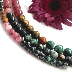 Perles Tourmaline multicolore du Brésil 6mm 8mm 10mm