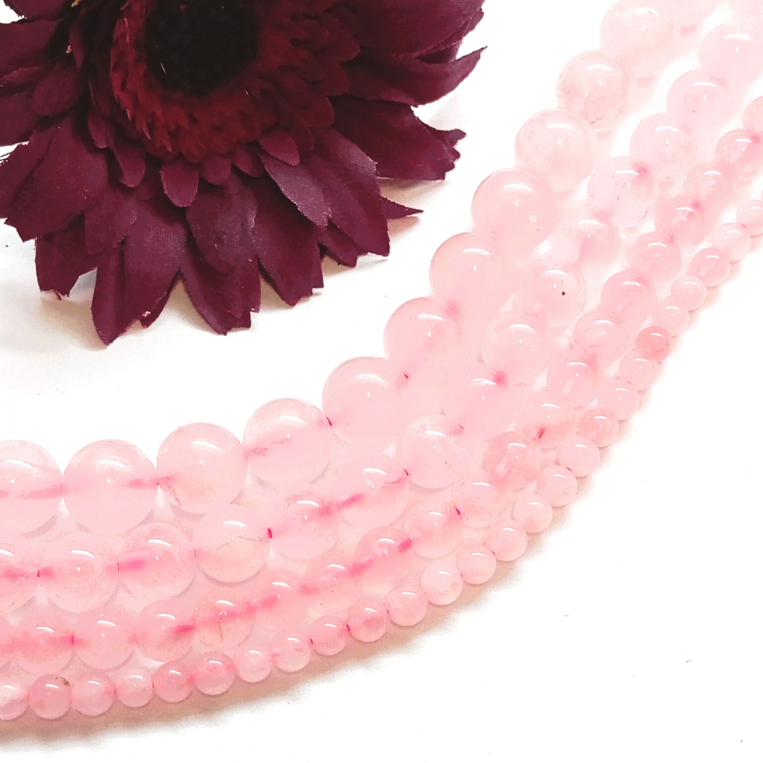 Perles Quartz rose naturel du Brésil 4mm à 10mm – Image 8