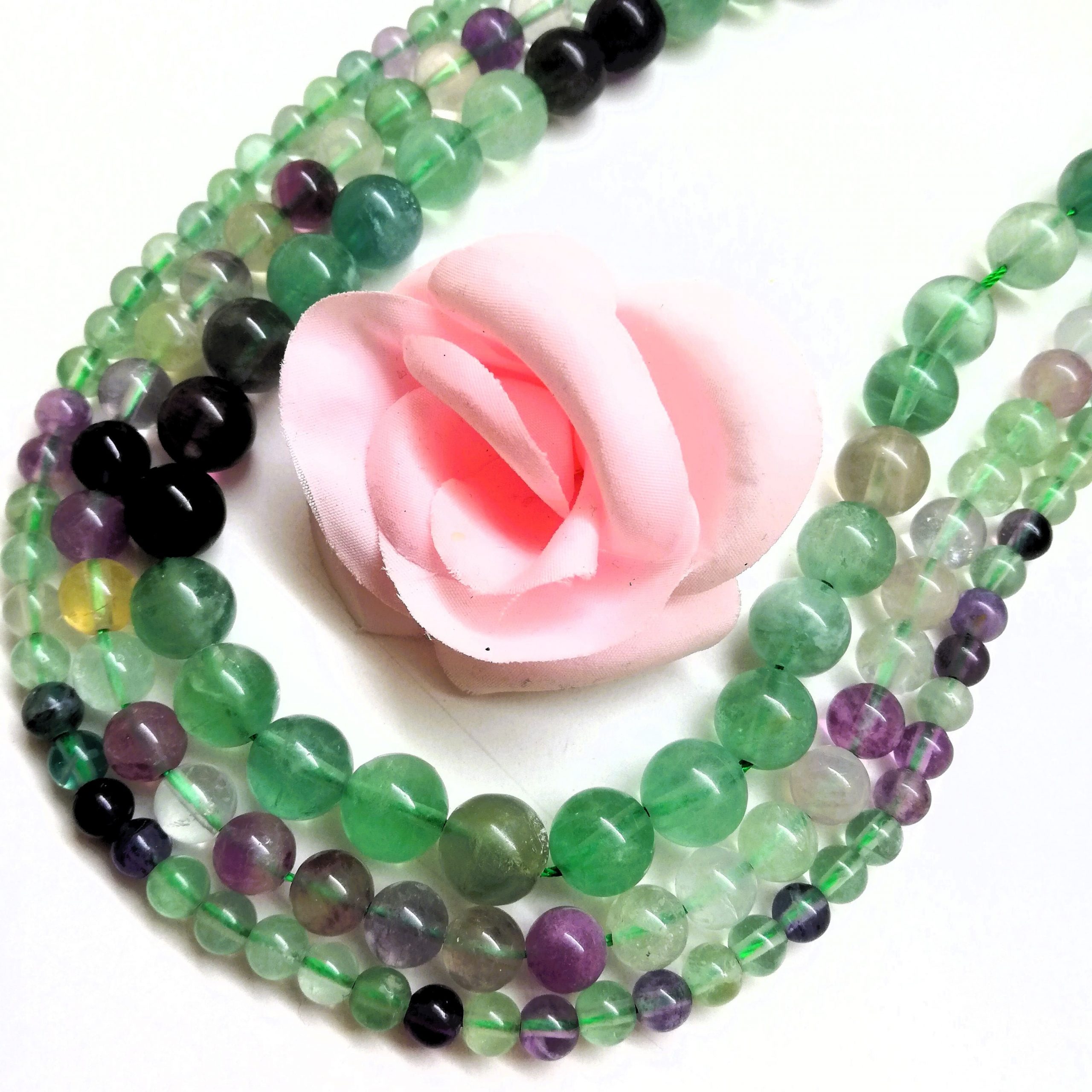 Perles Fluorite Naturelle Grade A 6mm 8mm 10mm