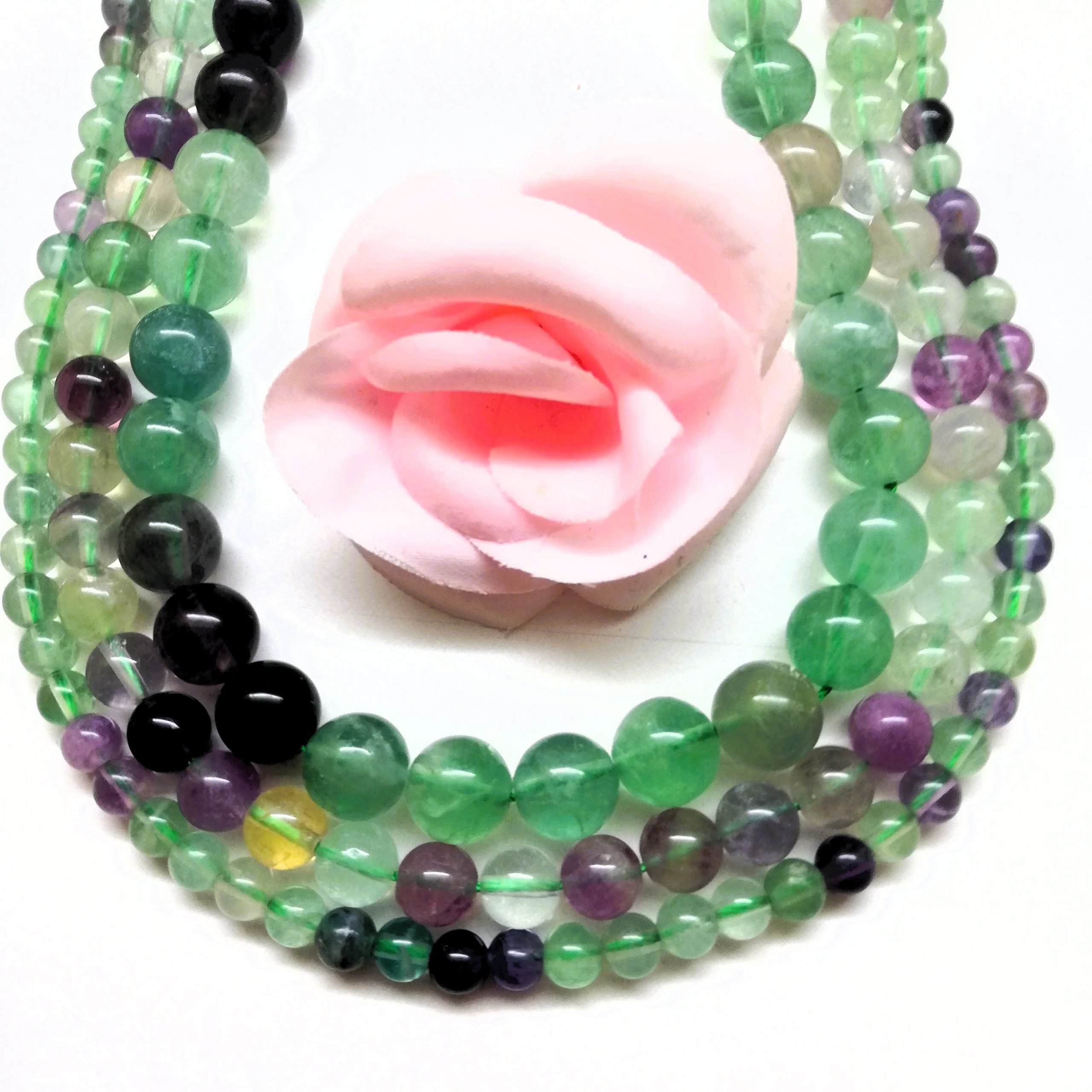 Perles Fluorite Naturelle Grade A 6mm 8mm 10mm – Image 2