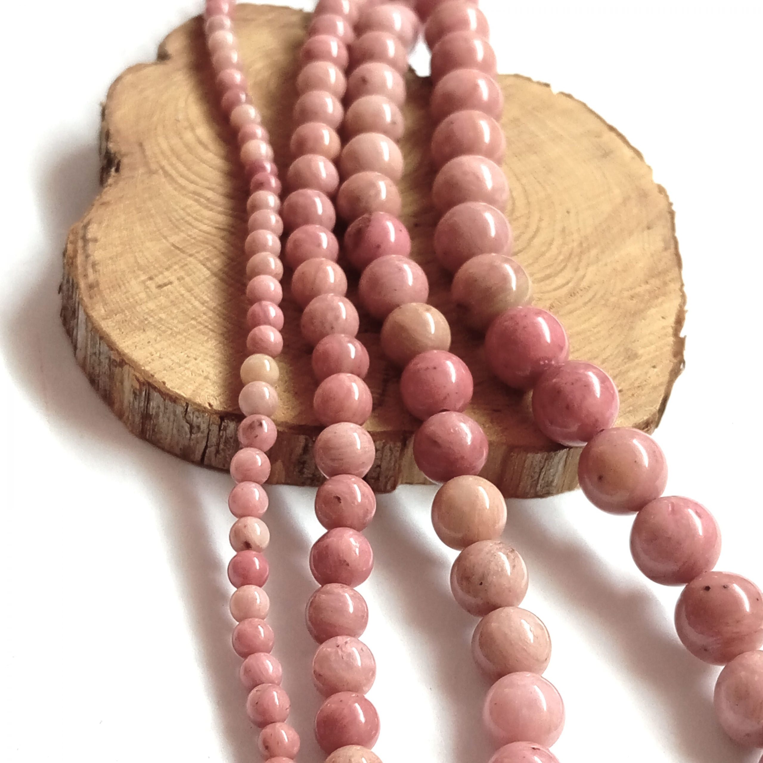 Perles Rhodochrosite naturelle de Mongolie grade A