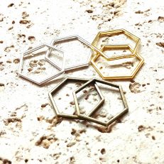 10 Connecteurs hexagones 23*20mm alvéoles d'abeilles (or, argent, bronze)
