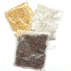 Perles à écraser 3mm laiton doré argenté cuivre par 250