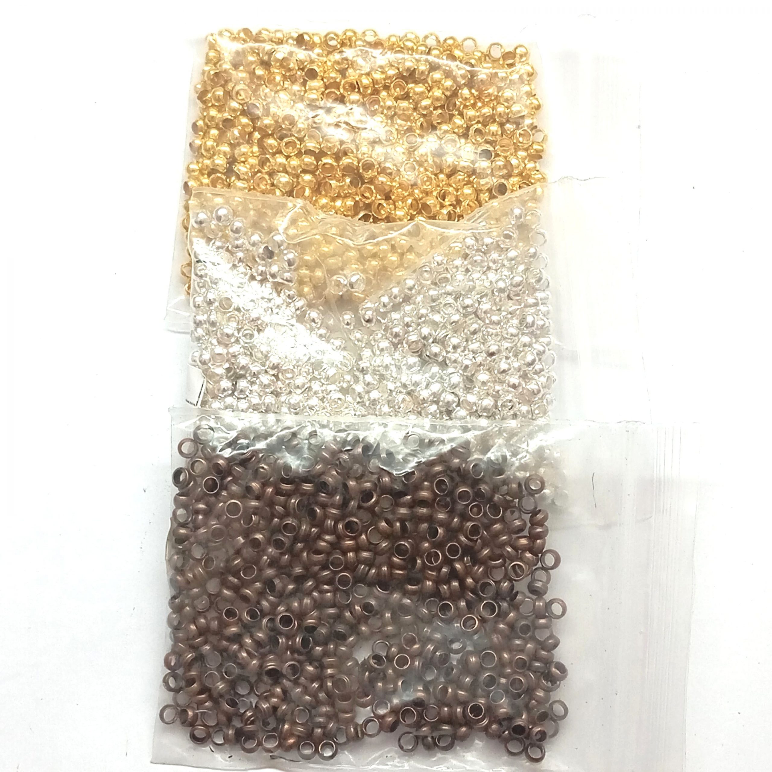 Perles à écraser 3mm laiton doré argenté cuivre par 250 – Image 7