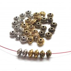 Perles intercalaires ovales 6 mm en métal par 20