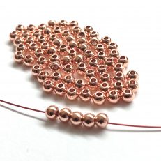 Perles laiton or rose 4mm par lot de 25