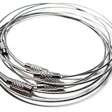 Lot de 4 Bracelets fil mémoire argenté 7,3cm à personnaliser