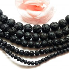 Perles pierre de lave noire 4mm 6mm 8mm 10mm 12mm