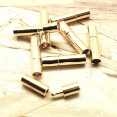 Lot de 2 embouts fermoirs tubes pour cordon 2mm