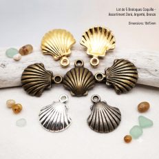 Lot de 5 breloques coquille Mer 18*15 mm