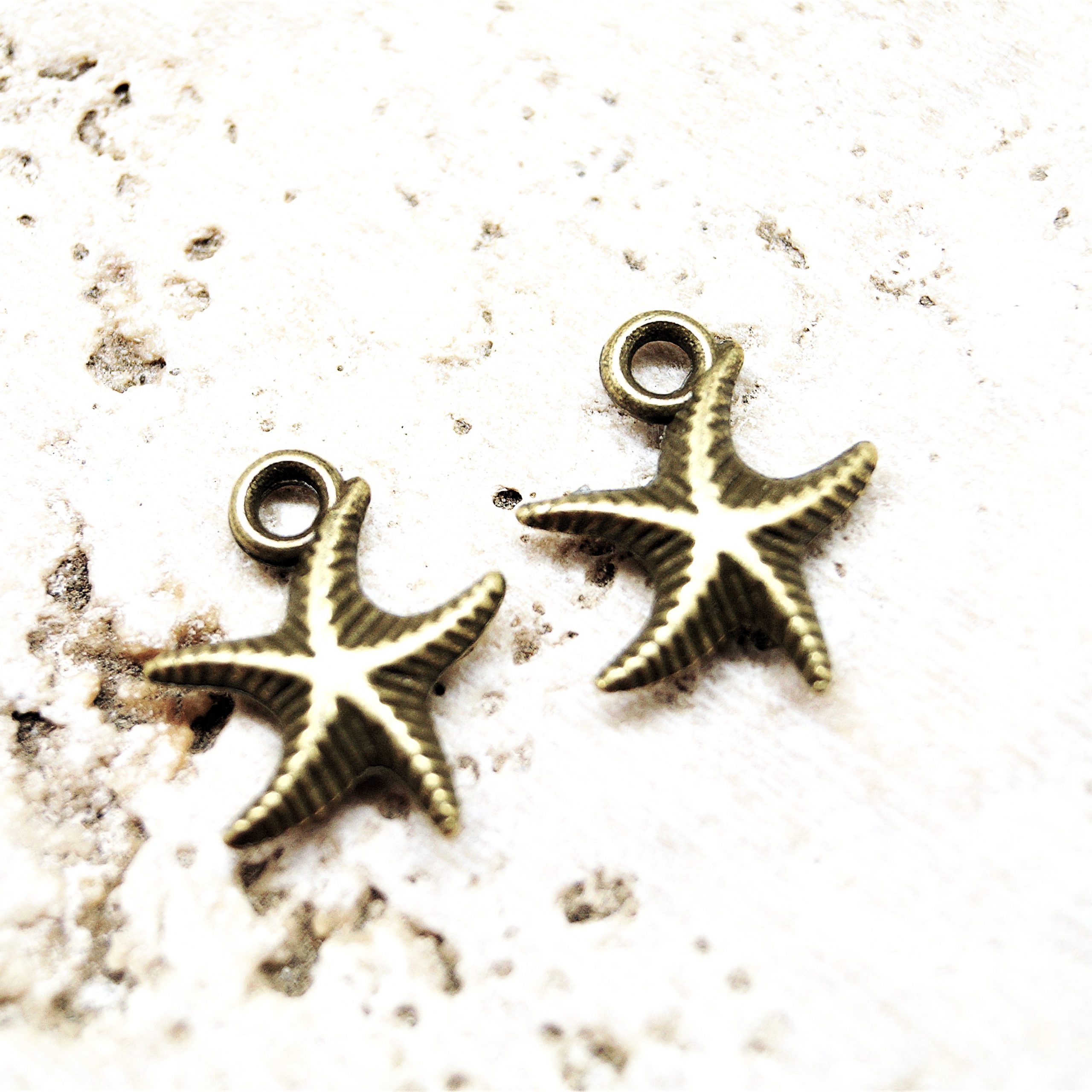 Lot de 10 breloques étoiles de mer en métal 17x14mm – Image 7